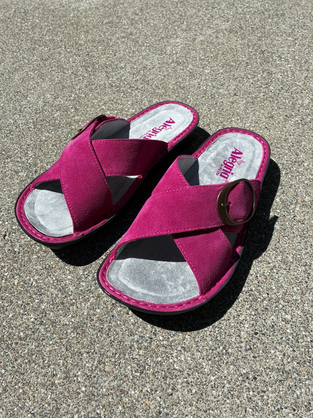 Alegria Women's Sandals in Fuchsia Pink Suede - Picture 2 of 7